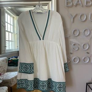 ZARA Embroidered White Dress